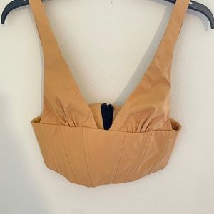 Zara faux leather mustard corset